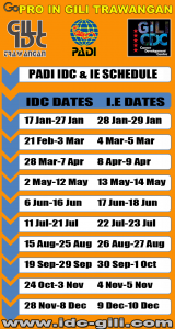 Gili IDC + PADI I.E schedule 2014